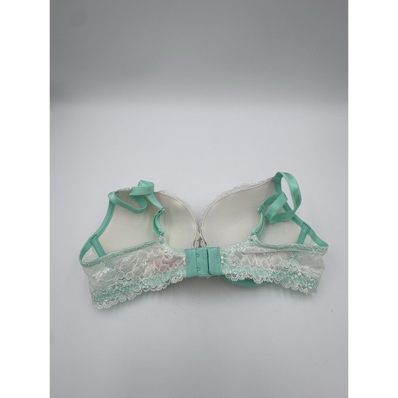 Victoria's Secret Dream Angels Push Up Bra 38B Embellished White Mint Green - Picture 2 of 3